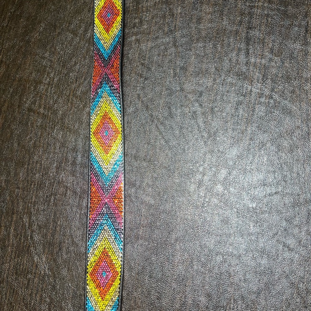 Aimee Kestenberg Colorful Rhinestone/Crystal Strap Genuine Leather NWT